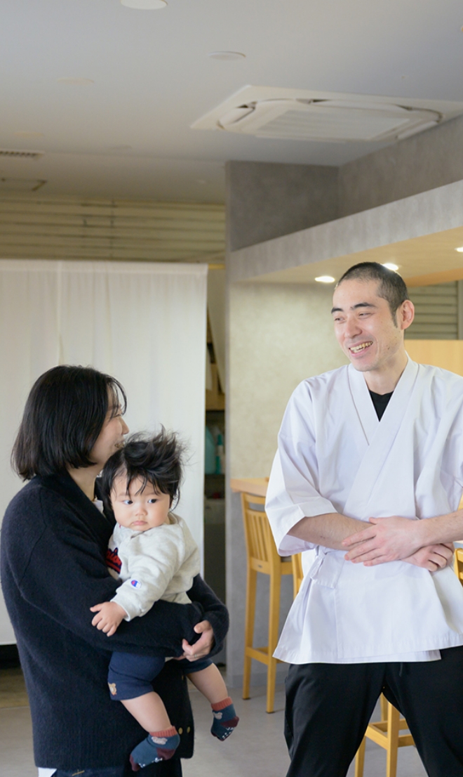 中華そば「幸楽」のオーナーさんとの談笑風景